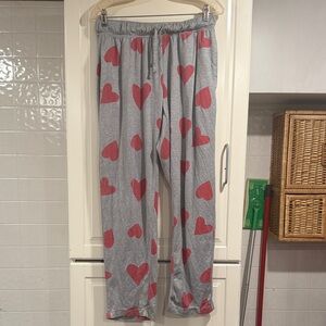 Celebrate Gray Pajama Pants with Red Hearts size medium 1:10